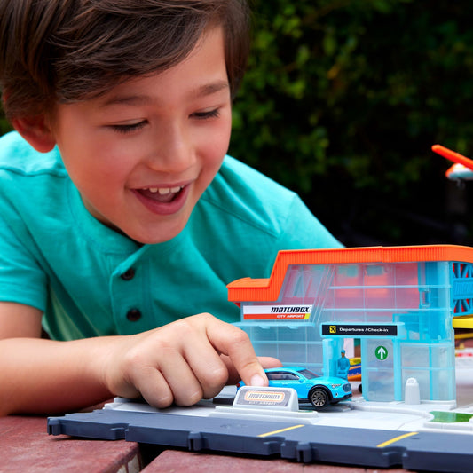Matchbox Airport Takeoff Adventure Playset With 1 Die-Cast Toy Audi Car & 1 Plastic Plane