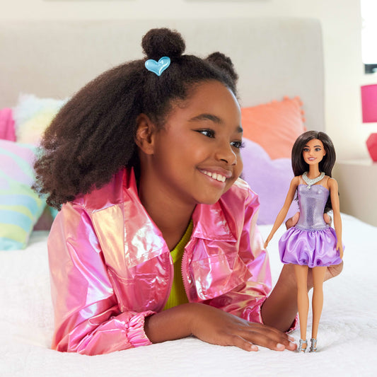 Barbie Fashionistas Poupée234, Cheveux Bruns, Robe Pailletée