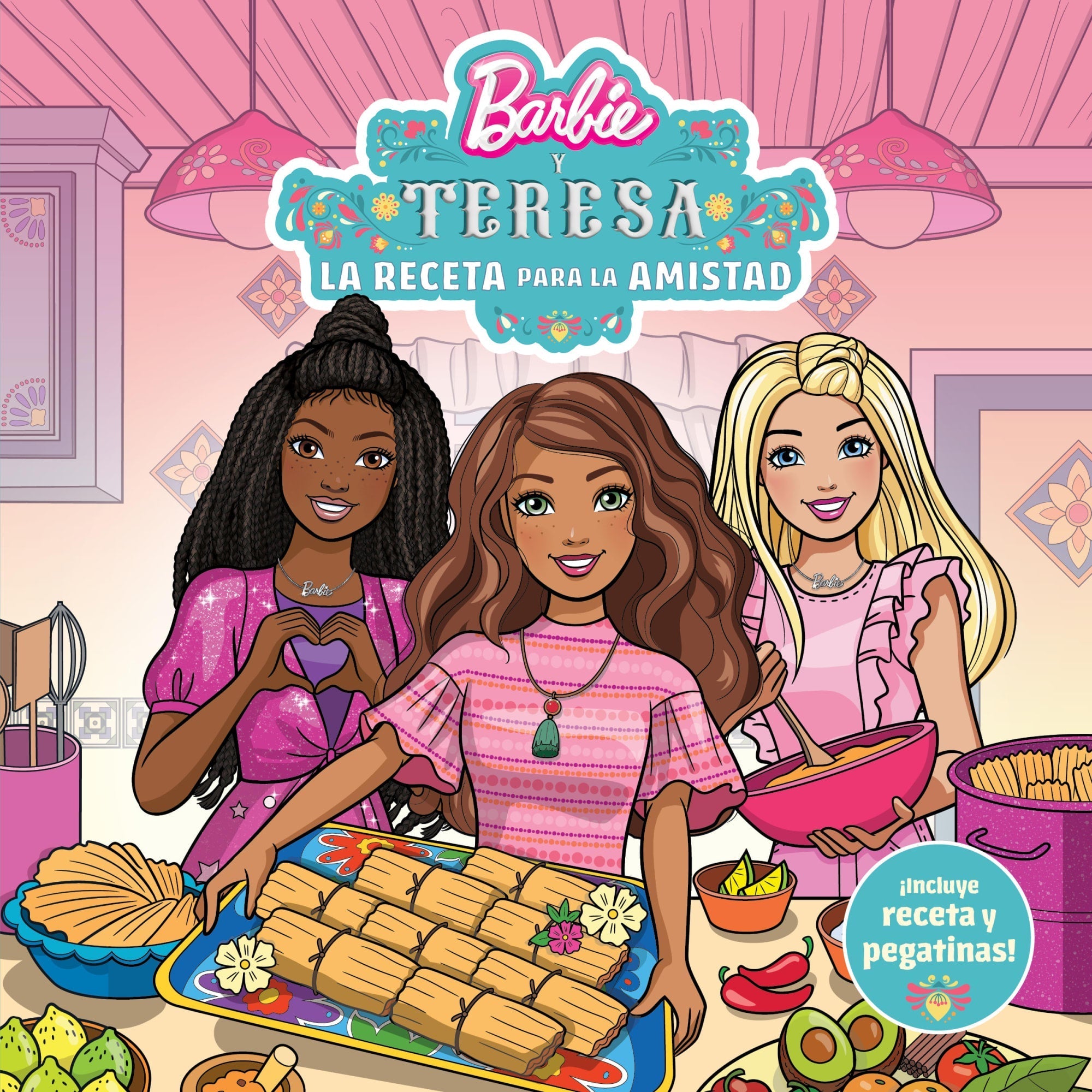 Barbie And Teresea: Recipe For Friendship Paperback Book & 2 Sticker Sheets, Spanish-Language