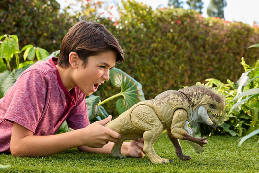 Jurassic World Rebirth Distortus Rex Action Figure, 22 Inch Rumble N Rampage Dinosaur Toy, 2 Attacks