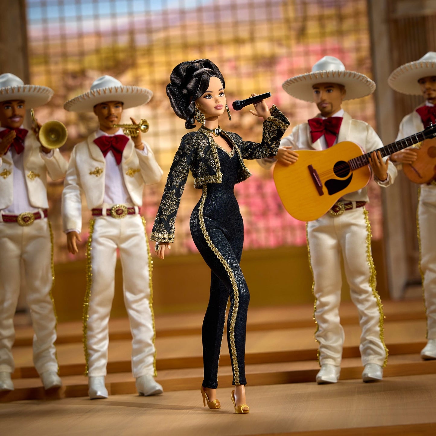 Barbie Signature Juan Gabriel Collectible Doll in Chic Black And Gold Suit
