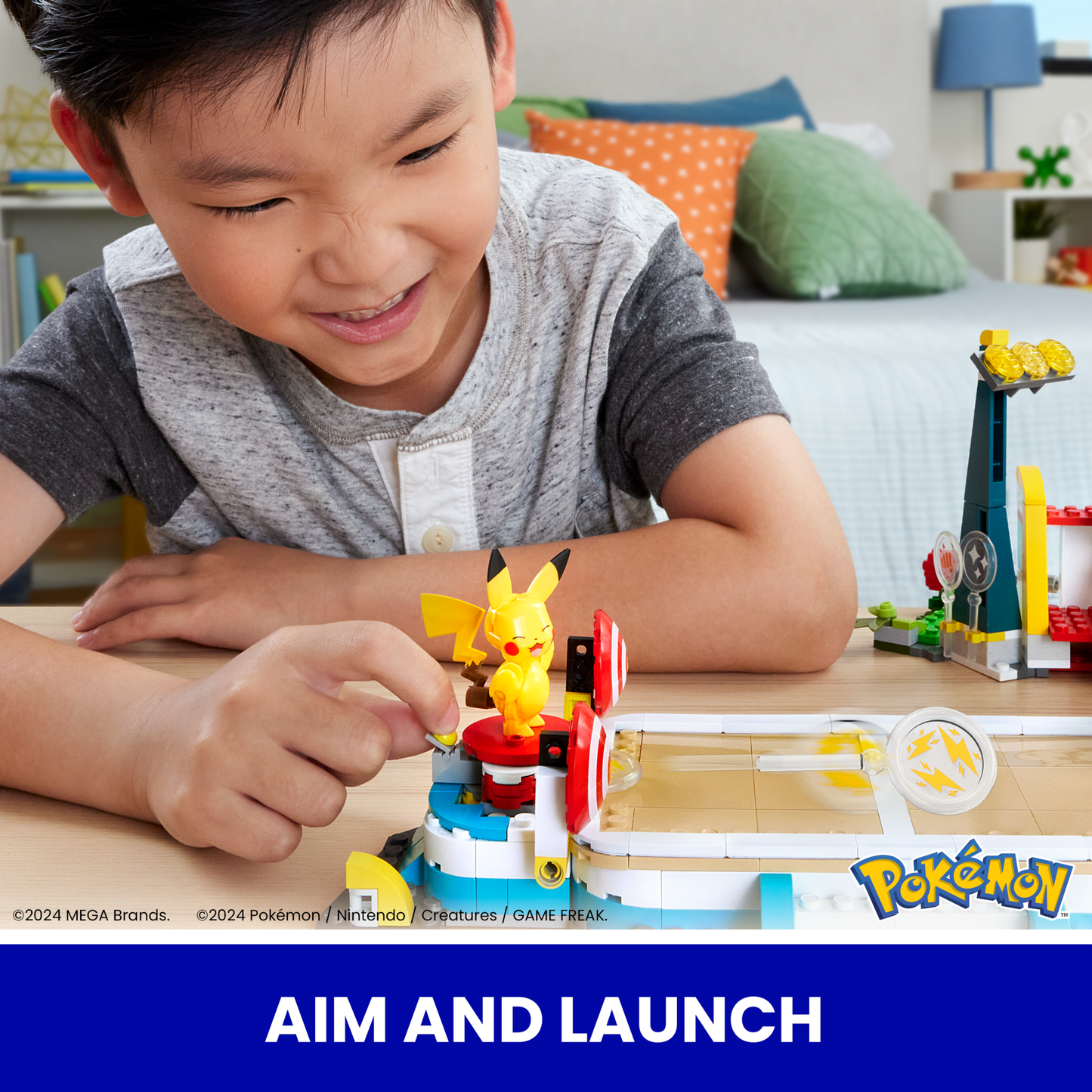 MEGA Pokémon Traning Stadium Building Toy Kit, With 5 Action Figures (1101 Pieces) For Kids