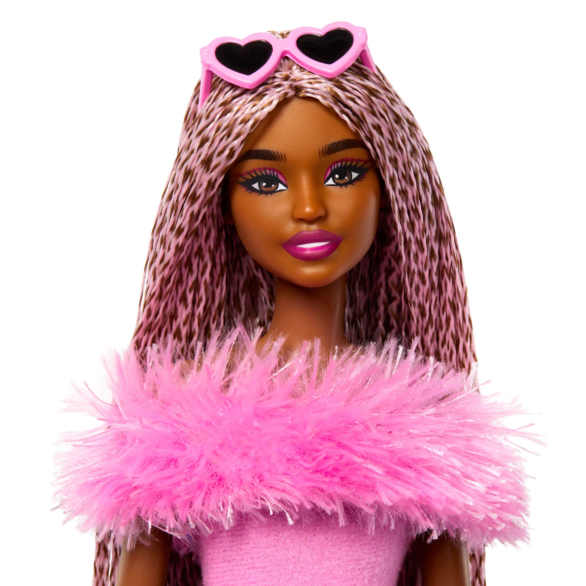 Barbie  Style de Luxe  Poupée4, Combinaison Rose, Cheveux Tressés