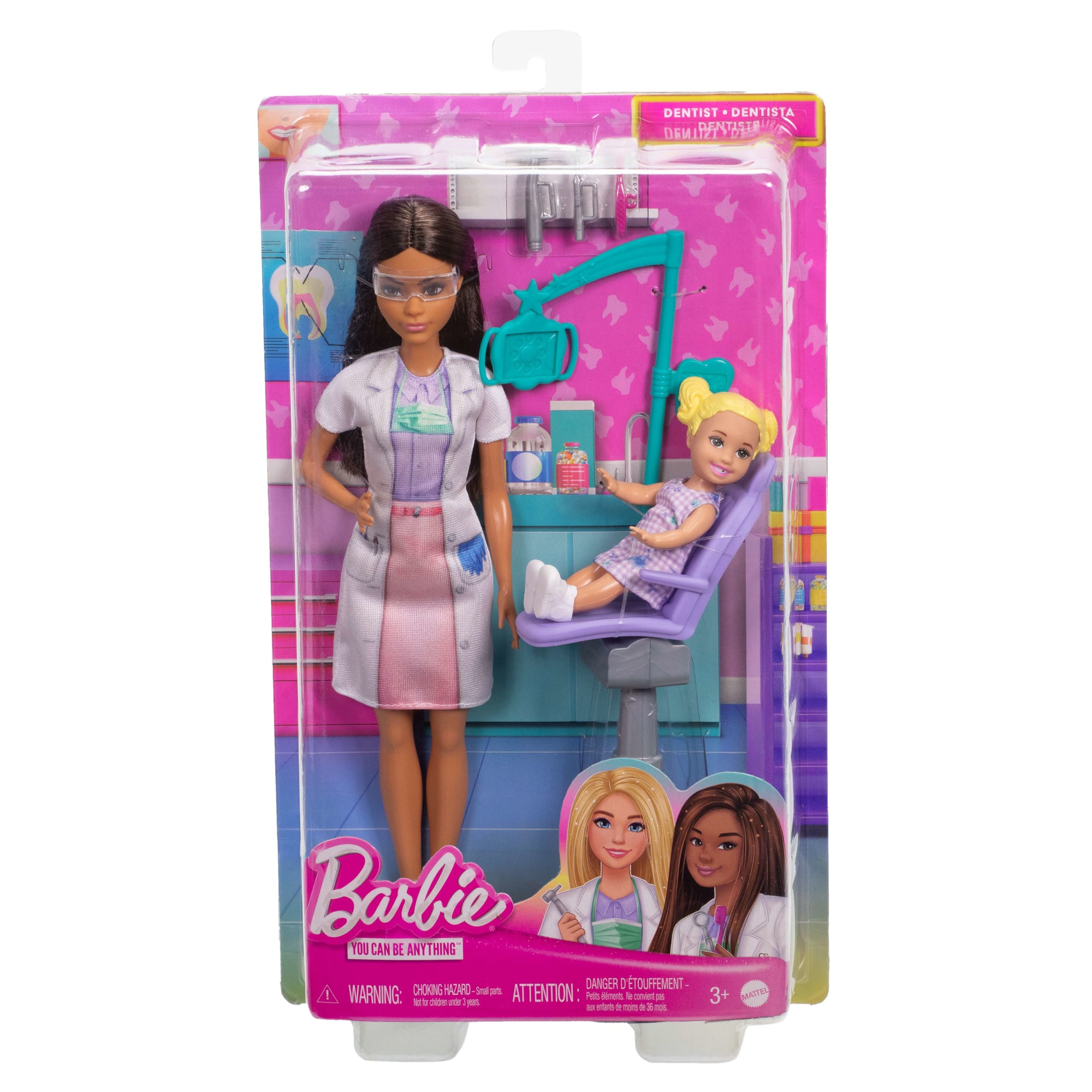 Barbie  Poupée Mode  dentiste, Brunette, Poupée enfant, Accessoires