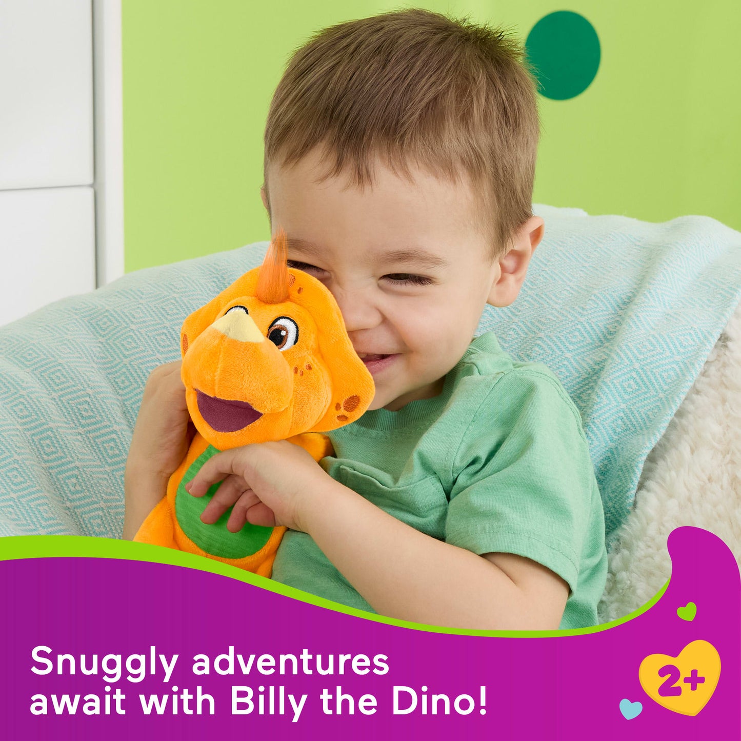 Fisher-Price Barney's World Plush Billy Dinosaur 8-Inch Character Toy For Toddlers & Preschool Kids
