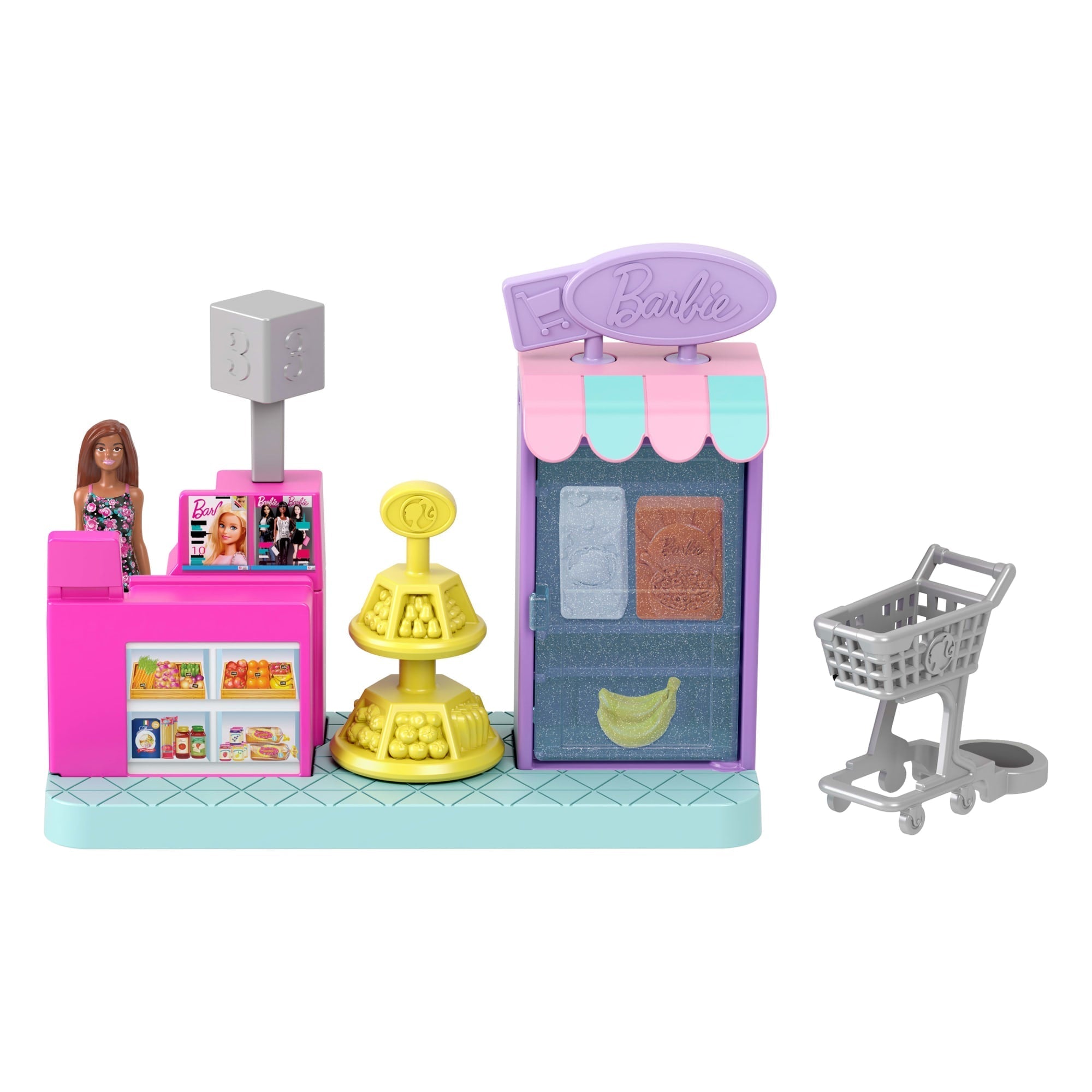 Barbie  Mini Barbieland  Poupée et Coffret de Jeu  Supermarché
