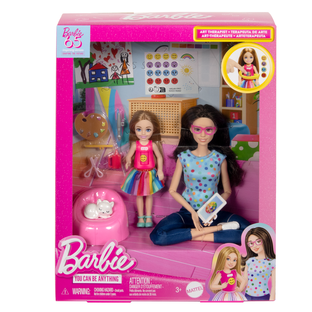 Barbie  Coffret de Jeu  Art-Thérapie, 2Poupées, Animal, Accessoires