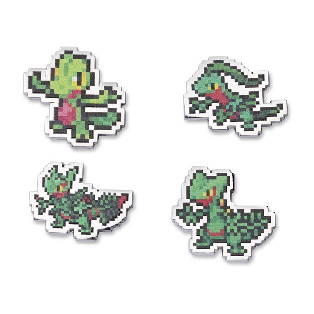 Treecko, Grovyle, Sceptile & Mega Sceptile Pokémon Pixel Pins (4-Pack)