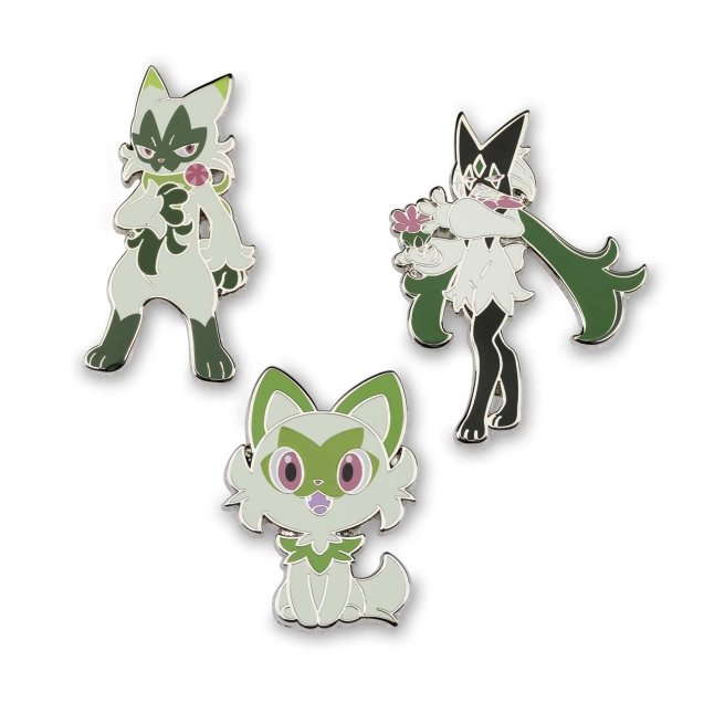 Sprigatito, Floragato & Meowscarada Pokémon Pins (3-Pack)