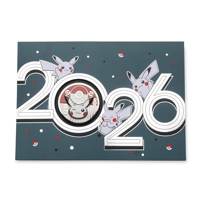 Pikachu Happy New Year 2026 Pin & Greeting Card Set